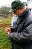 Grafting Trainee Training to graft apple root stock