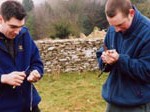 Grafting Trainees Training to graft apple root stock